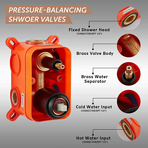 Ssww Shower System Matte Black, 10" Rain Mixer Shower Combo Set, Rainfall Shower Head And Handheld Wall Mounted Shower Faucets Sets Complete For Bathroom (Valve Included) #TOP4