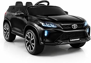Kawaii Kids Licensed Toyota Kids Rideon Car | Toyota Legender | Manual Plus Remote Control | Lights and USB Music Player | Kids Age - 1-5 (LEGENDER, Black)