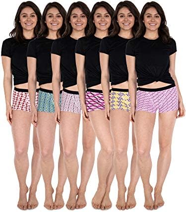 Women's 6 & 12 Pack Modern Active Boy Short Boxer Brief Panties
