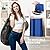 BlissTotes 100L Bamboo Laundry Hamper with Lid, Breathable Mesh Bag & Window, Portable, Moisture Resistant, Blue