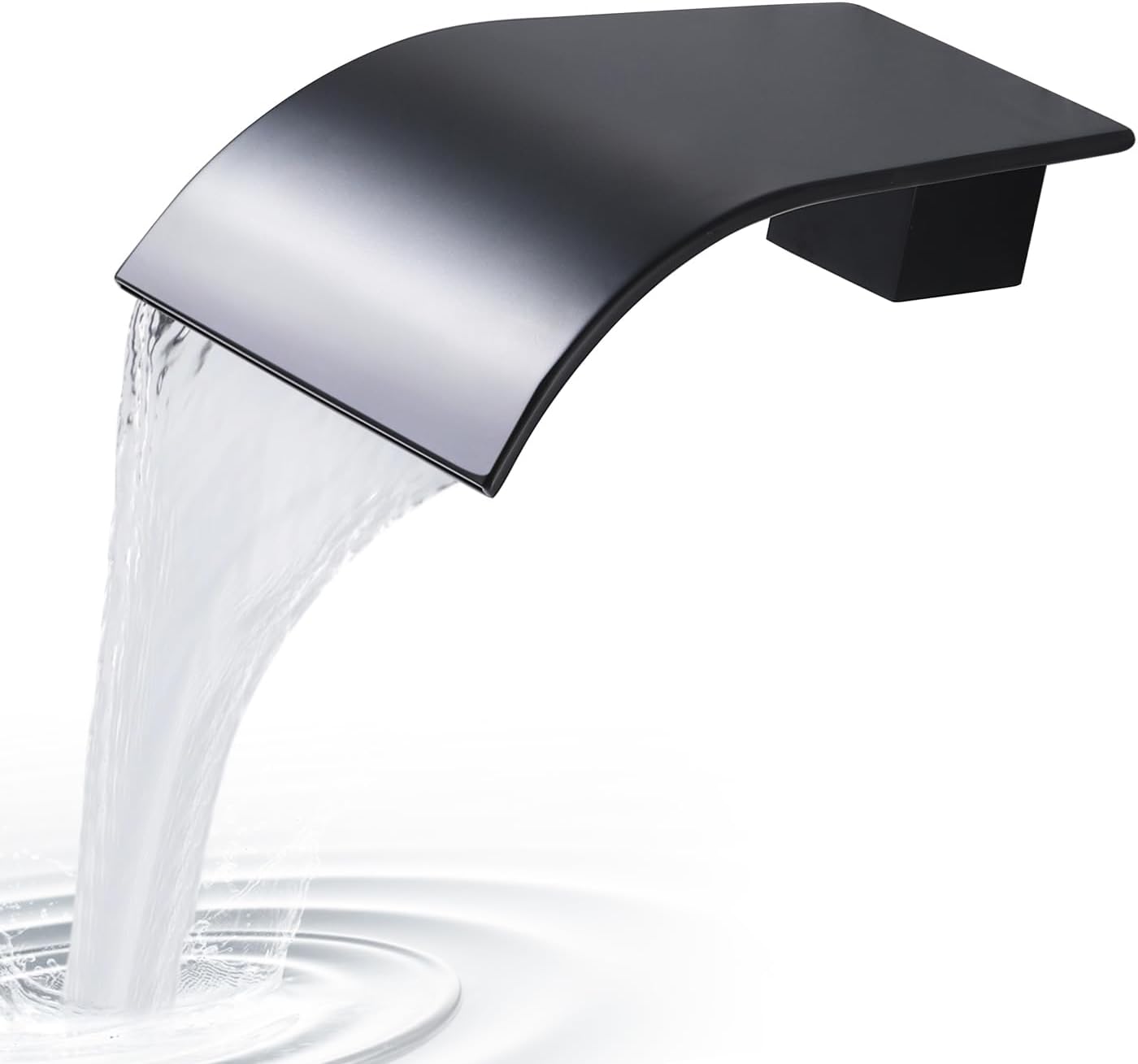 Black Waterfall Tub Spout Wall Mount Bathtub Faucet - High Flow Laminar Waterfall Tub Filler Faucet, Cascading Flow Spout for Vessel Sink, Black Bathtub Faucet, Bathtub Fill Spouts