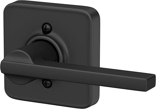 Miniatura 138 de Schlage Latitude F10 LAT 622 CEN Manija de paso con roseta Century, para pasillo y armario, negro mate Mate negro