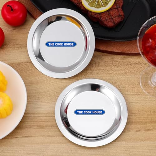 Image of The Cook House - Stainless Steel Small Coasters /Lid for Tumblers, Katori, Glasses, Cups, Mugs, Bowls | Metal Covers for Dinning Table, Kitchen & Office | Food Grade, Mirror Finish - 8 CM (6)