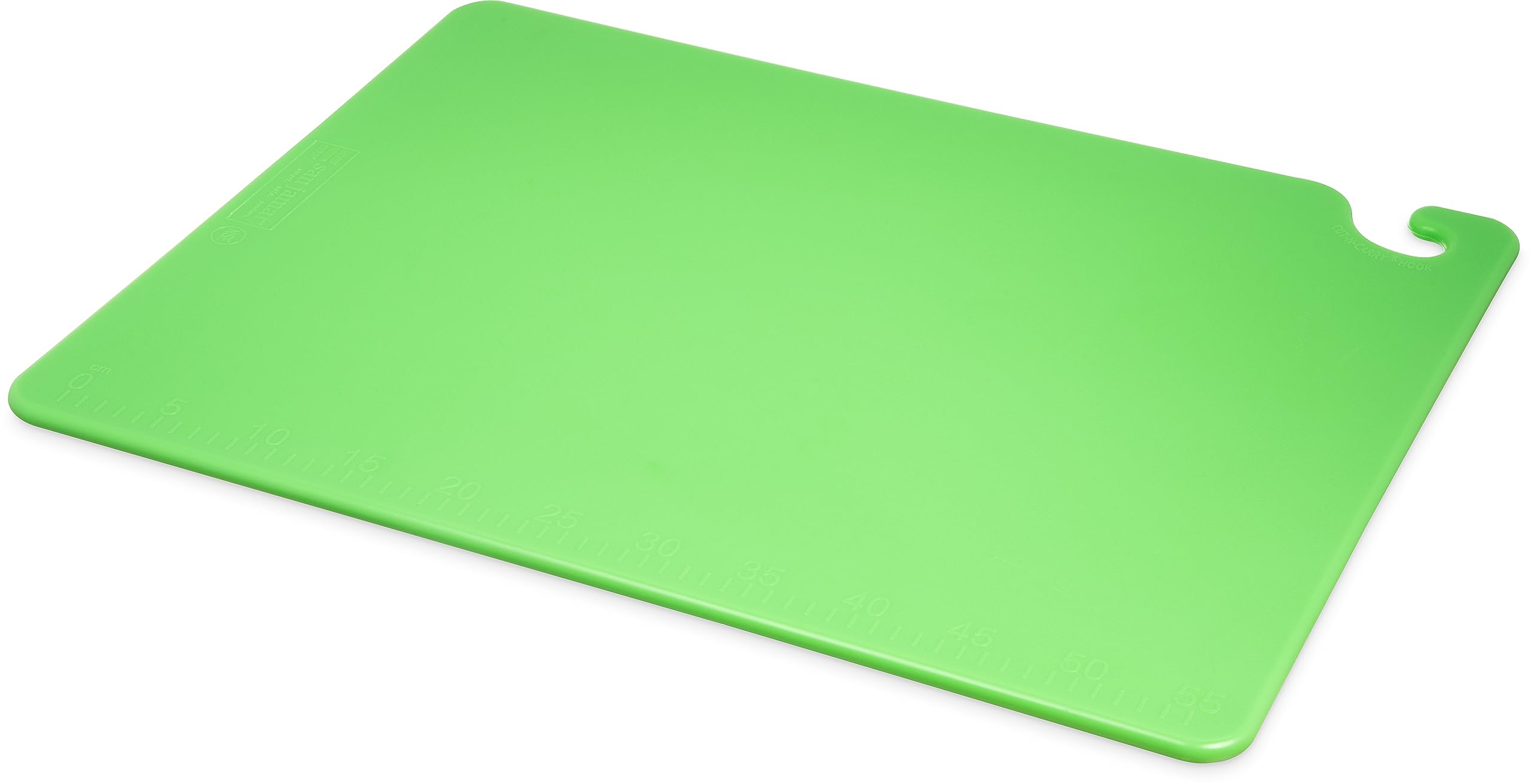 Cut-N-Carry Cutting Board With Molded-In Ruler by San Jamar – 18"L x 24"W, Proprietary Blend, Green, Model CB182412GN