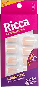 Ricca Unhas Autoadesivas Francesinha Rosa