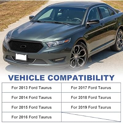 Front Bumper Grille Matte Black Grill Assembly Fits 2013-2019 Ford Taurus Fits 2013 2014 2015 2016 2017 2018 2019 Ford Taurus
