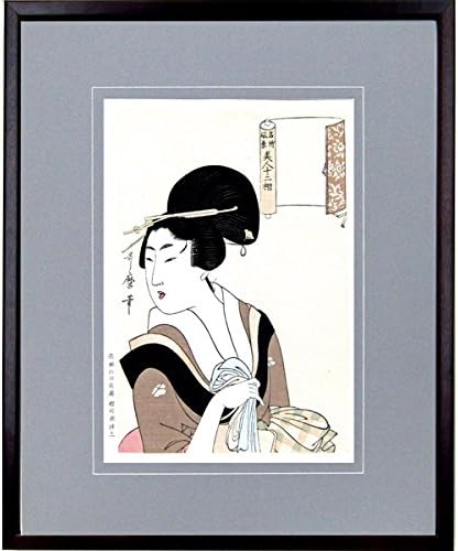 Amazon Co Jp 喜多川歌麿 名所風景 美人十二相 木版画 浮世絵 錦絵 人物画 美人画 女性画 大首絵 江戸 町娘 うたまろ 版画 絵画 A346 ホーム キッチン