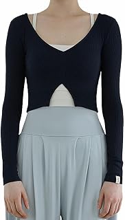 Deviwear Pilates Julia Ribbed Long Sleeve Active T-Shirt Layering Crop Top Yoga Gymwear DEVI-T0092