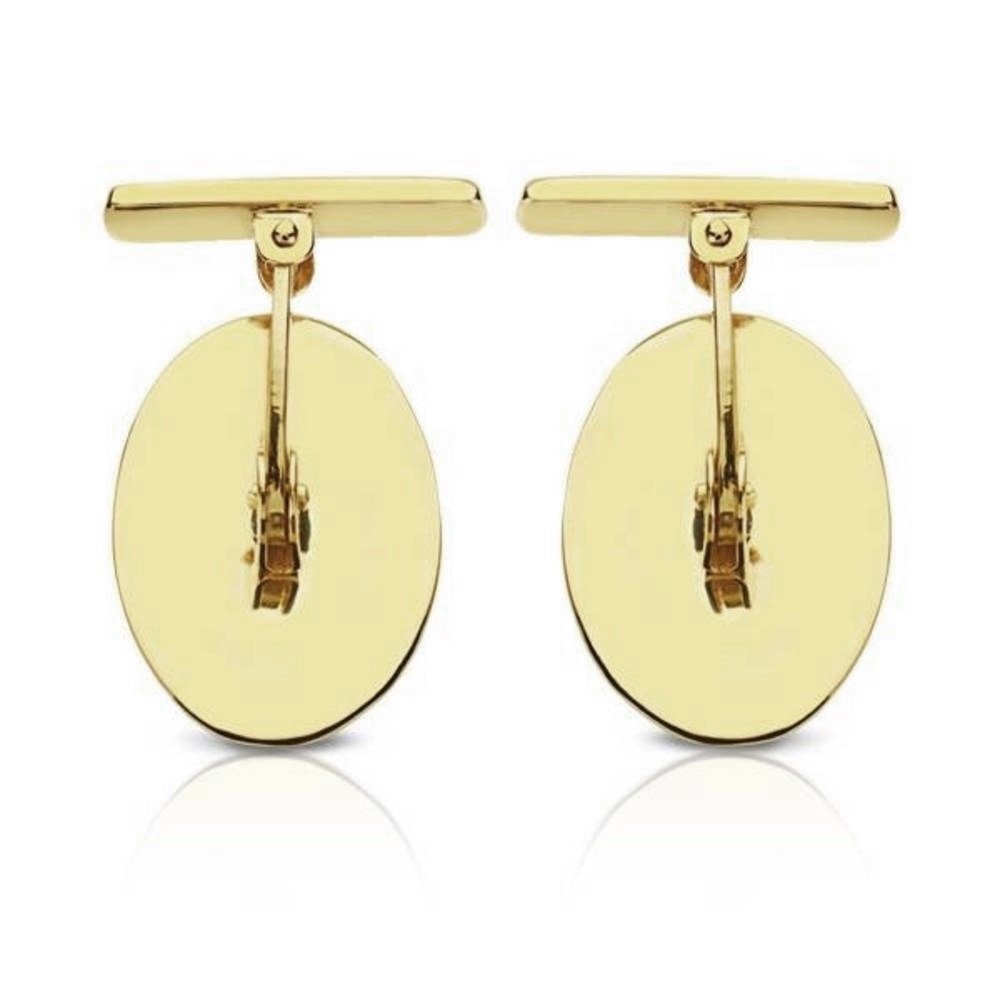 Gemelos oro 18k oval 18mm. mate y brillo 4 surcos hombre