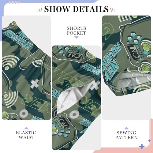 CaTaKu Boys Game Joypad Pants for Boys Girls Wide Leg Sweatpants Kids Long Bottoms with Pockets Size 6-14Y4