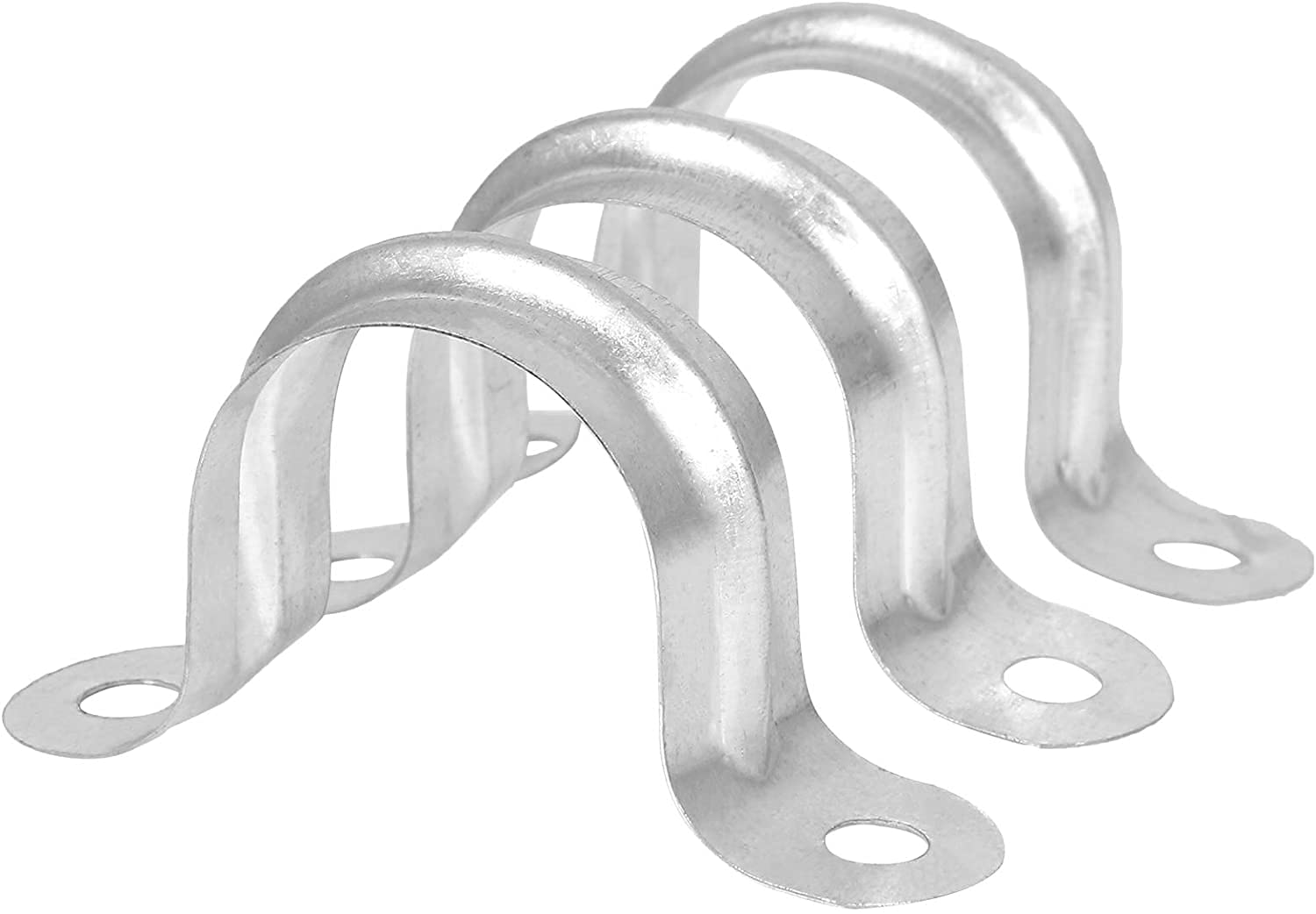 100 Pack 3/4 inch U Clamp Metal Rigid Pipe Strap with 2 holes