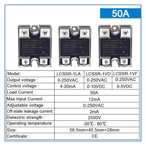 Régulateur de tension 50A évite la surchauffe via signal 0-5VDC