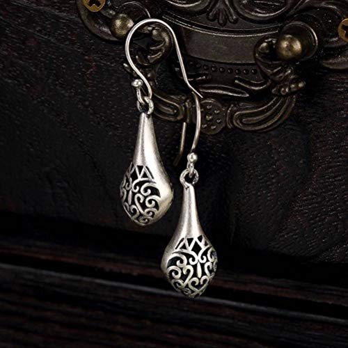 Boucles d'oreilles style chinois anti-allergie en argent S990 vase rétro
