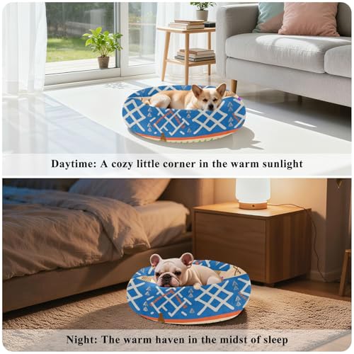 Lit apaisant pour chien taille M à fleurs style bohème