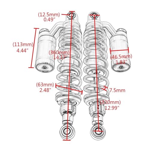 Amortisseur pneumatique arrière réglable moto suspension gaz quad - 4