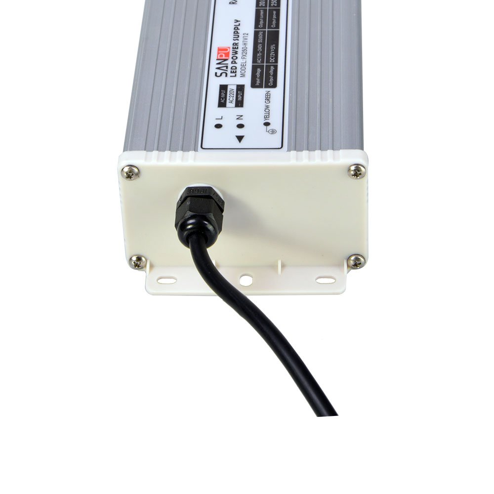 Alimentatore LED 12V 20A 250W Interruttore di tensione costante Modalità Driver Trasformatore 220V AC Input Rain Proof IP63 per LED Barre luminose (SANPU FX250-H1V12)