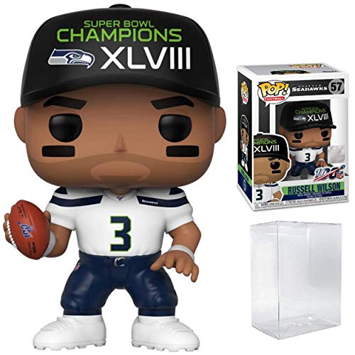 Pop Sports NFL Russell Wilson Seattle Seahawks SB XLVIII Champions Pop Vinyl Figure (Bundled with Pop Shield Protector)