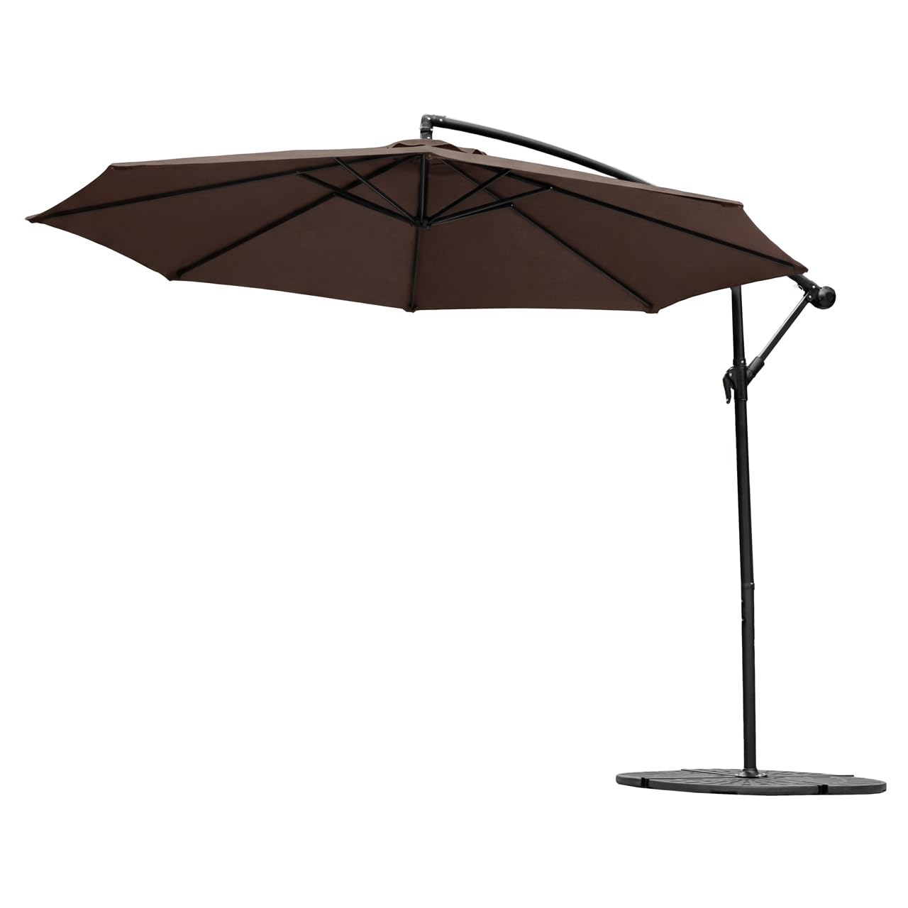 Harrier 3m Cantilever Parasol Umbrella | Overhanging Parasol with Steel Frame & UV-Resistant - Multiple Colours & Upgrade Options (Brown, 3. Parasol + Cover)