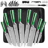 FULLHI Knife Set, 14pcs Japanese Knives Set, Multiple Colour Premium German Stainless Steel Chef Knife Set