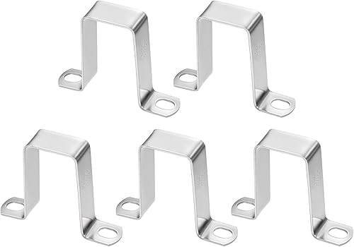 Miniatura 73 de HARFINGTON Abrazadera cuadrada de tubo 2.953x1.772 in 304 acero inoxidable hebilla de tubo cuadrado en forma de U abrazadera de tubo conector