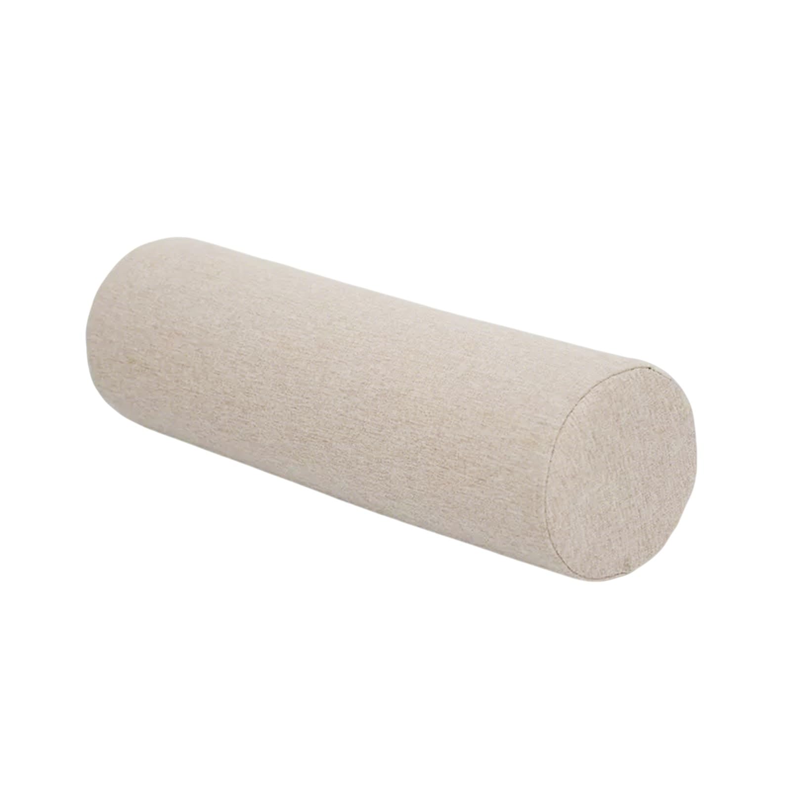 Breathable Linen Neck Roll Pillowcase Cylinder Bolster Pillowcase with Zipper (Cover Only), Round Cervical Pillow Cover for Head, Neck, Back, and Legs