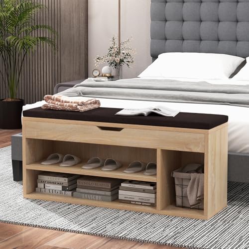 Banc à chaussures avec rangement caché pour libérer de l'espace au sol