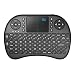 Rii i8 Mini Bluetooth Keyboard with Touchpad&QWERTY Keyboard, Portable Wireless Keyboard with Remote Control for Smartphones /laptop/PC/Tablets/ Windows/Mac/ TV/Xbox/PS3/Raspberry Pi .Black
