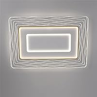 Vista 8 de TFCFL Lámpara de techo LED regulable, lámpara de techo LED ultradelgada de acrílico de montaje empotrado de 3500 K - 6000 K brillo LED lámpara