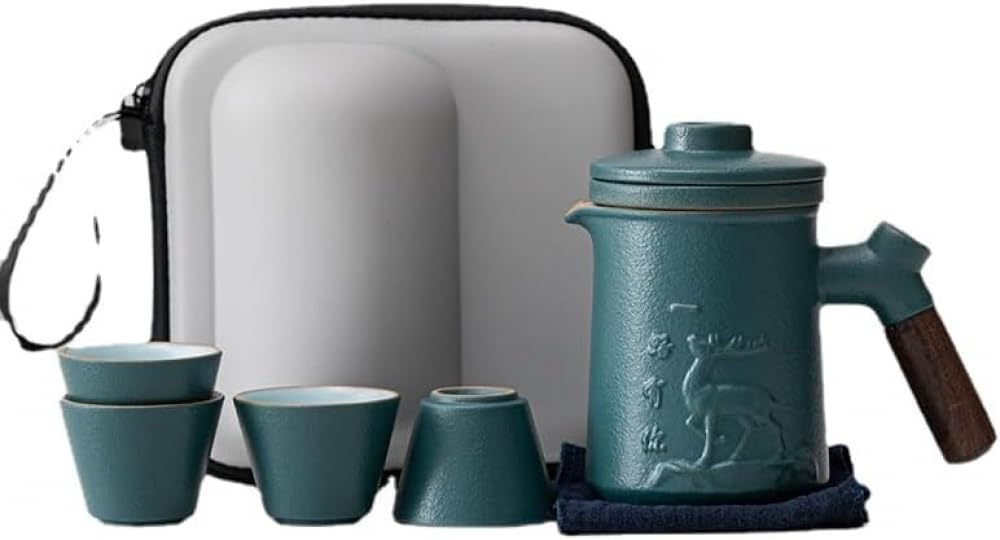 Service à thé de voyage de style traditionnel avec 4 tasses de 45,4 g Q2