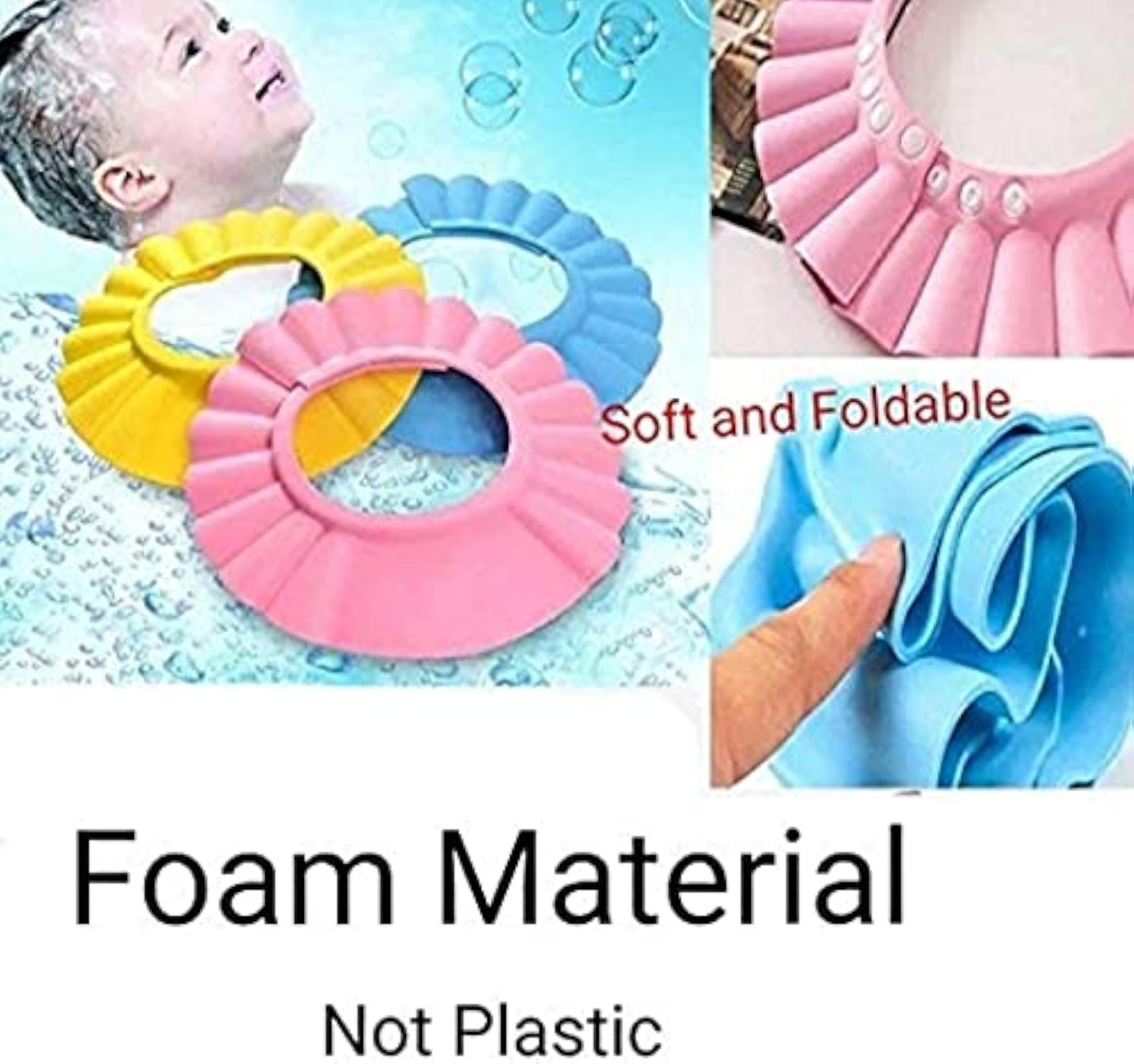 Adjustable Soft Bathing Baby Shower Hair Wash Cap for Children