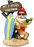 Yuka Gnomes Garden Yard Decoration It's 5:00 Somewhere Tropical Party Gnome Garden Statue