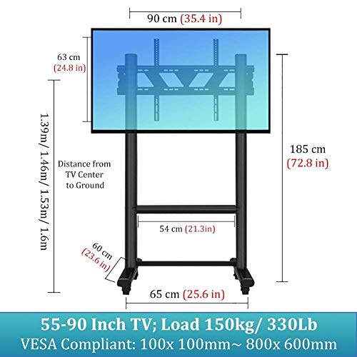 Soporte móvil para TV 55-90 pulgadas con ruedas y frenos miniatura 2