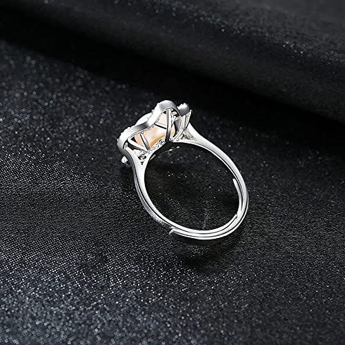 Bague ajustable perle eau douce argent 925 zircon femme - 5