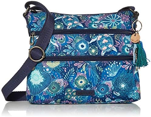 Sakroots Basic Crossbody Bag in Eco-Twill, Royal Blue Seascape