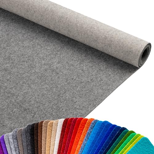 Primaflor Event-Teppich Podium | 100 x 300 cm | Zinn | Messeteppich b1 Meterware | 2 mm | schwer entflammbar CFL-S1 | rutschsicher | Messe-Bodenbelag für Hochzeit, Event & Ausstellung