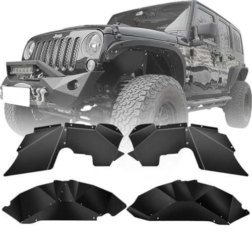 Inner Fender Liners for JK & JKU (2007-2018) - Durable Mud Flaps & Splash Guards Rust-Resistant Easy Install All-Sided Protection for Off-Road Adventures