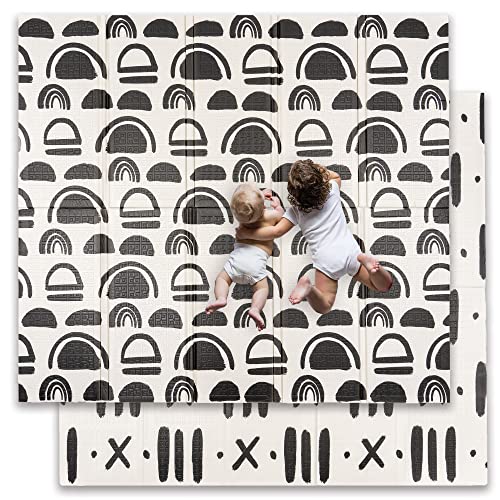 Image of JumpOff Jo - Extra Large Waterproof Foam Padded Play Mat for Infants, Babies, Toddlers, Play Pens & Tummy Time, Foldable Activity Mat, 77 x 70 x 0.6 inches