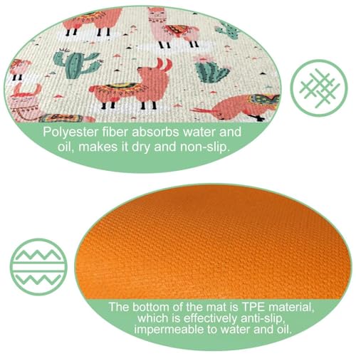 Alfombrilla de cocina absorbente para pasillo y lavandería con llamas 6