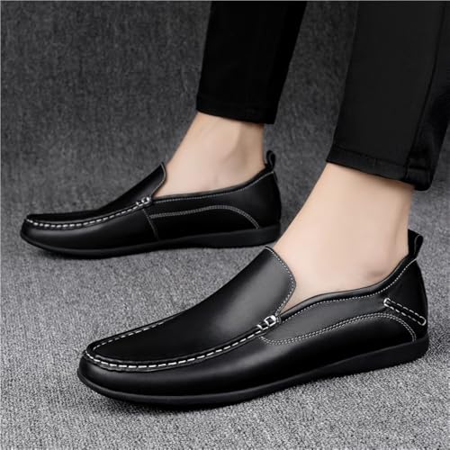 Flat Heel Anti-Slip Comfortable Fashion Prom Slip-ons Men's Loafers Round Toe Solid Color Loafer Shoes3