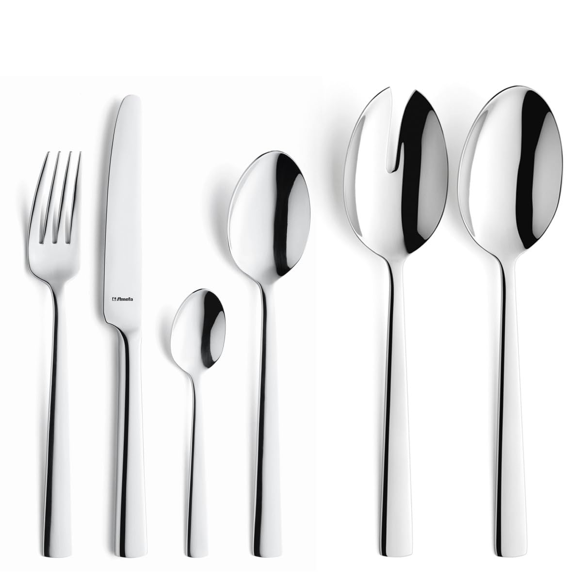 Amefa 192300WV70F92 - Cubertería (48 Piezas, Incluye Cubiertos para Ensalada)