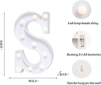 Vista 402 de Foaky LED Letter Lights Sign Marquee Light Up Letters Sign for Night Light Wedding/Birthday Party Battery Powered Christmas Lamp Home Bar