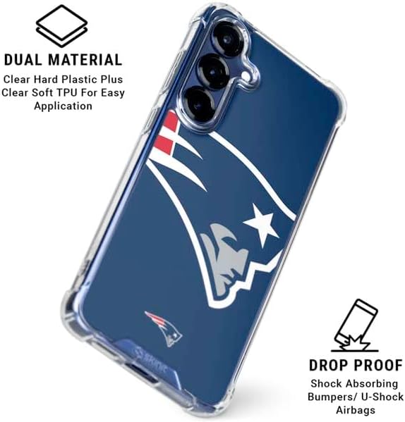 Skinit Clear Phone Case Compatible with Galaxy S25 - Officially Licensed NFL New England Patriots Large Logo Design