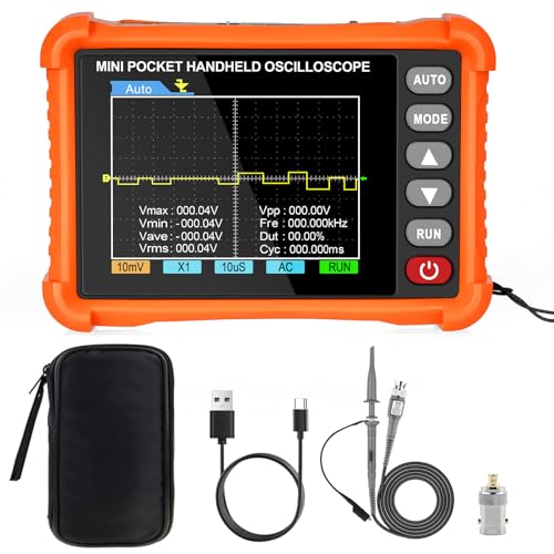 Image of Digital Oscilloscope 500 kHz, Compact Handheld Design, 2.8 inch LCD Display, AUTO /Normal /Single Trigger Modes, ±400V Input (X10), for Circuit Debugging & DIY Electronics
