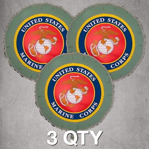 Image of U.S. Marines Official Seal Balloons (3 Pcs.)! 3 Mylar Balloons featuring the Marines Emblem! Great for your Marines' Birthday, Homecoming, Graduation & More. by Havercamp