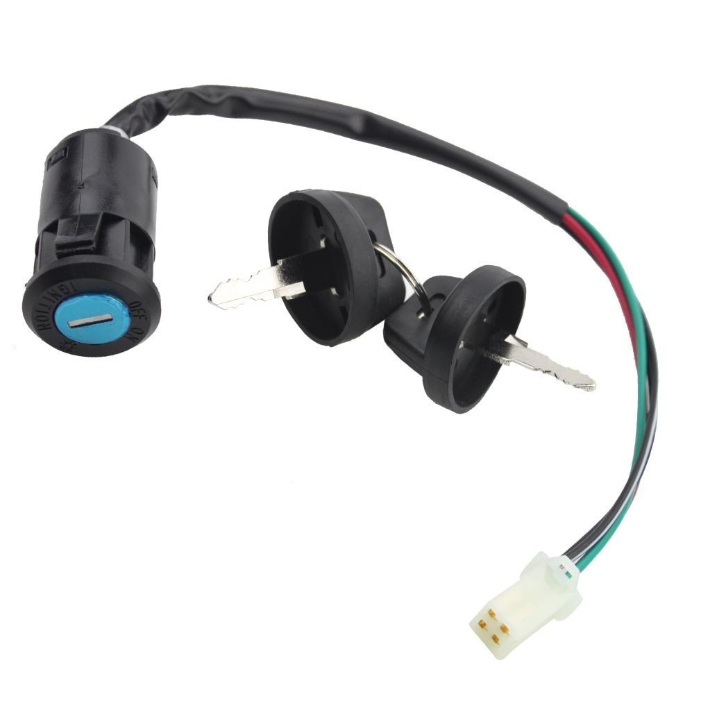 Buy GOOFIT 4 Wires Ignition Switch Key Set with Cap for 50cc 70cc 90cc