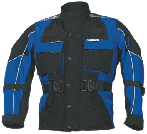 Roleff Chaqueta de Motorista para Niños Racewear, Negro/Azul, L/152