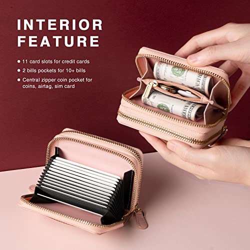 Vulkitty Ladies Wallet Elegant Rfid Blocking Leather Card Holder Wallet For Women Womens Slim Wallet Holds Up To 14 Cards & Cash #TOP2