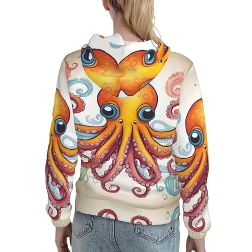 Sweat à capuche femme tendance imprimé pull ajusté mode colorée