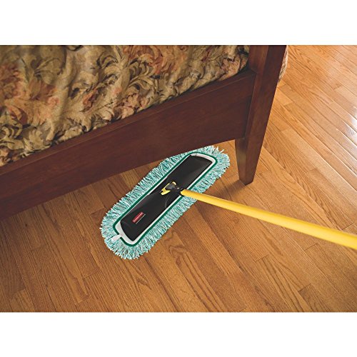 Image of Rubbermaid Commercial Products Light Commercial Microfiber Dust Pad with Fringe, 18 inch, Green, for Janitorial /Professional Cleaners for Light-Duty Cleaning /Dusting /Sweeping,18 inch (Pack of 12)