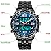 VIGOROSO Men's LED Analog Digital Date Week Sports Outdoor Steel Blue Dial Watch